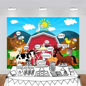 img 1 attached to 🐮 Musykrafties Farm Animals Party Backdrop Banner - Large Decoration for Dessert Table Background & Photobooth - Prop 7x5 feet