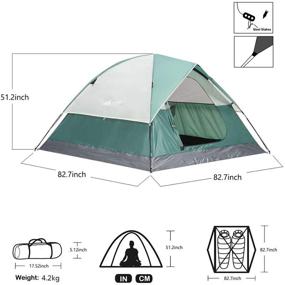 img 2 attached to 🏕️ SEMOO 3-4 Person Dome Family Camping Tent: Waterproof, Foldable, Lightweight, with Carry Bag - Perfect for Outdoor Use