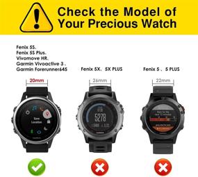 img 3 attached to 📿 Моко ремешок для Garmin Fenix 6S/6S Pro/5S/5S Plus - тонко сотканный нейлоновый заменитель с металлической пряжкой (черный)