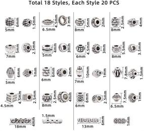 img 3 attached to 🐼 PandaHall 360pcs 18 Style Spacer Beads: Craft Jewelry Making with Tibetan Alloy Metal Spacers, Antique Silver