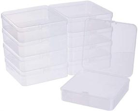 img 4 attached to 📦 BENECREAT 10-Pack 3.74x3.74x1.18" Square Clear Plastic Bead Storage Containers with Lid - Ideal for Crafts, Beads, Coins, Jewelry, and Watch Findings