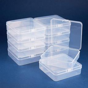 img 3 attached to 📦 BENECREAT 10-Pack 3.74x3.74x1.18" Square Clear Plastic Bead Storage Containers with Lid - Ideal for Crafts, Beads, Coins, Jewelry, and Watch Findings