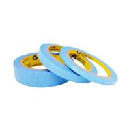 🎨 washi paper blue painters tape - multi pack assorted sizes - no residue masking tape for painting, drafting, and crafts - suitable for delicate surfaces - heat resistant - thin and thick (1/4", 1/2", 1" - 3 pack) logo