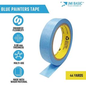 img 3 attached to 🎨 Washi Paper Blue Painters Tape - Multi Pack Assorted Sizes - No Residue Masking Tape for Painting, Drafting, and Crafts - Suitable for Delicate Surfaces - Heat Resistant - Thin and Thick (1/4", 1/2", 1" - 3 Pack)