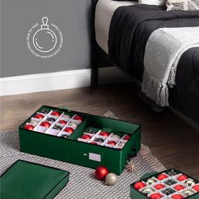 img 3 attached to 🎄 Organize and Protect Your Christmas Ornaments - Underbed Storage Box with Lid and Dividers for 64 Standard Ornaments