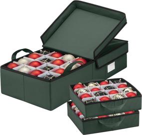 img 4 attached to 🎄 Organize and Protect Your Christmas Ornaments - Underbed Storage Box with Lid and Dividers for 64 Standard Ornaments