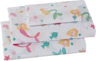 🧜 pink mermaid sheet set: enchant your girls/teens with mermaids, shells, fishes, and turtles – new design in queen size logo