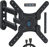 📺 full motion tv wall mount bracket for 28-55 inch tvs, blue stone with swivel arm, max vesa 400x400mm, 66 lbs capacity, center design logo