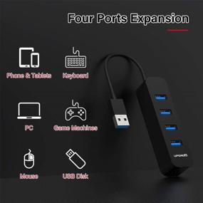 img 3 attached to Высокоскоростной USB 3.0 концентратор: 4-портовый USB разветвитель для ноутбука MacBook Mac Pro Mac Mini iMac Surface Pro XPS PC Flash Drive Mobile HDD-Черный