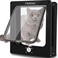 ceesc extra large cat door (11.6&#34; x 9.8&#34;) - 4 way locking, interior/exterior, weatherproof pet door for cats & dogs with circumference &lt; 24.8&#34;, upgraded version logo