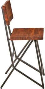 img 1 attached to 🪑 Modern Industrial Solid Wood Barstool with Back, INK+IVY Trestle Counter Height Metal Frame, Amber Pub Stool, 24 Inch, Reclaimed Brown/Gun