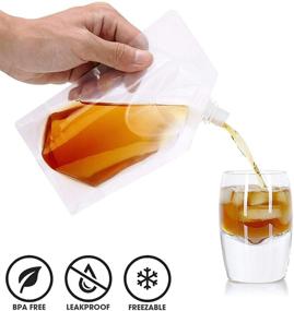 img 1 attached to 🚢 Cruise Liquor Flask Kit: Sneakily Enjoy Your Favorite Alcohol on the Go - Concealable and Reusable Rum Runner Plastic Liquor Bags for Travel - Includes 4 x 32 oz + 3 x 16 oz + 3 x 8 oz Bags with 1 Funnel