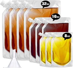 img 4 attached to 🚢 Cruise Liquor Flask Kit: Sneakily Enjoy Your Favorite Alcohol on the Go - Concealable and Reusable Rum Runner Plastic Liquor Bags for Travel - Includes 4 x 32 oz + 3 x 16 oz + 3 x 8 oz Bags with 1 Funnel