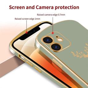 img 1 attached to KANGHAR iPhone 12 Case 6.1 Inch 2020 - Avocado Green Electroplate Edge Bumper Flexible Ultra-Thin Soft TPU Shockproof Lightweight Anti-Drop Durable Plating Cover
