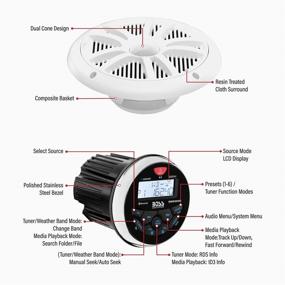 img 2 attached to ⚓️ BOSS Audio MCKGB350W.6 Marine Gauge Receiver and Speaker Package - Weatherproof, IPX6, Bluetooth, USB/MP3, AM/FM, NOAA Weather Band Tuner, 6.5 Inch Speakers, CD-Free