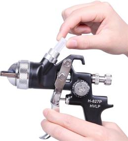 img 3 attached to 🔫 Cartman HVLP Gravity Feed Air Spray Gun H-827P, 20.2 oz Capacity, 11-13 CFM, Optimal Working Pressure 3.5bar/50psi, Nozzle Size:1.4mm with Air Regulator - Enhanced for SEO