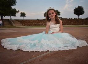 img 1 attached to 👸 Exquisite PLwedding Lace Flower Girls Dresses: Perfect for First Communion, Princess Weddings, and Pageants!