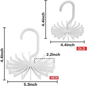 img 2 attached to 👚 Organize Your Closet in Style with BigOtters 4 Pack Updated Twirl Tie Rack - 5.3 Inches Large Size Rotating Belt Scarf Hanger Holder Hook (White)