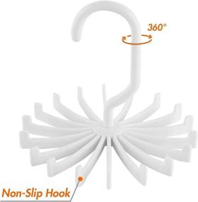 img 1 attached to 👚 Organize Your Closet in Style with BigOtters 4 Pack Updated Twirl Tie Rack - 5.3 Inches Large Size Rotating Belt Scarf Hanger Holder Hook (White)