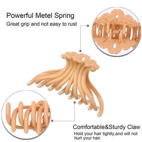 img 2 attached to 💇 12-Pack Nonslip Big Hair Claw Clips for Women and Girls with Mixed Style, Strong Hold Clips for Thick Hair - Large Pearl Claw Clips