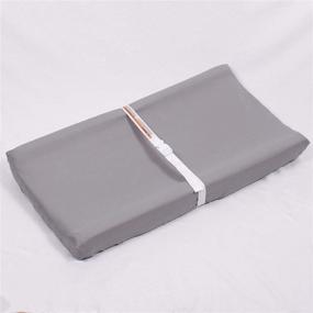 img 2 attached to 👶 Belsden 2 Pack Microfiber Soft Changing Pad Cover Set, with 2 Safety Belt Holes, Durable Diaper Change Table Sheet for Baby Boys, 16" x 32" Plus 8" Depth, Grey & Navy Colors