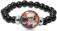 🔥 anime bracelet - my hero academia jewelry for bakugou katsuki, todoroki shoto & midoriya izuku - gemstone accents logo