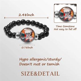 img 3 attached to 🔥 Anime Bracelet - My Hero Academia Jewelry for Bakugou Katsuki, Todoroki Shoto & Midoriya Izuku - Gemstone Accents