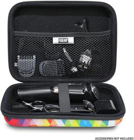 img 1 attached to 📦 USA GEAR 7.5" Hard Shell Hair Clipper Case - Stylishly Organize and Protect your Wahl, Surker, Andis, Oster, Philips Barber Clippers, and More for Effortless Haircutting (Geometric Design)