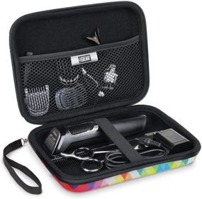 img 4 attached to 📦 USA GEAR 7.5" Hard Shell Hair Clipper Case - Stylishly Organize and Protect your Wahl, Surker, Andis, Oster, Philips Barber Clippers, and More for Effortless Haircutting (Geometric Design)