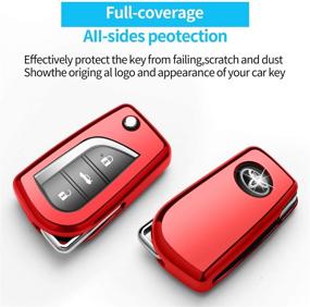 img 2 attached to 🔑 Protective Autophone for Toyota Key Fob - Durable TPU Cover with Keychain - 360 Degree Protection - Compatible with Fortuner, Tundra, Camry, RAV4, Highlander, Corolla Smart Key - Red