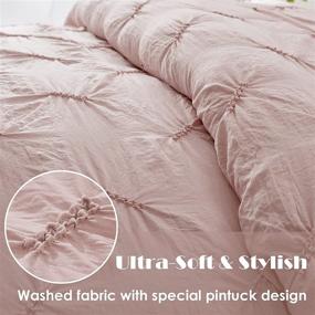 img 2 attached to 🌸 SEMECH Queen Comforter Set, Ultra-Soft Microfiber Bedding, Pinch Pleat 3-Piece Pink Queen Size Comforter Set with 2 Shams (Rose Blush, Queen)