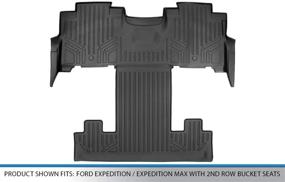 img 2 attached to 🚗 Набор черных ковриков MAXLINER для заднего ряда 2018-2021 Ford Expedition/Expedition Max/Lincoln Navigator/Navigator L (Подходит для второго ряда сидений-вёдер, без центральной консоли)