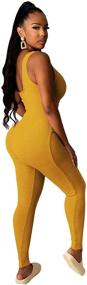 img 3 attached to 🔥 TOPSRANI: Stunning Women's Bodycon Bodysuit Jumpsuit for Clubbing, Workouts, and More!