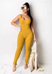 img 1 attached to 🔥 TOPSRANI: Stunning Women's Bodycon Bodysuit Jumpsuit for Clubbing, Workouts, and More!