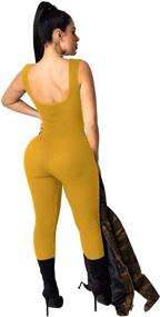 img 2 attached to 🔥 TOPSRANI: Stunning Women's Bodycon Bodysuit Jumpsuit for Clubbing, Workouts, and More!