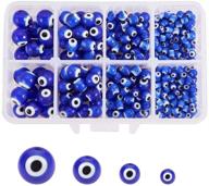 👁️ nbeads 1 box (approximately 390 pieces) handcrafted round evil eye lampwork beads - ideal for bracelets, necklaces, and jewelry making. evil eye spacer beads for enhanced seo. logo