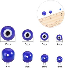 img 3 attached to 👁️ NBEADS 1 Box (Approximately 390 Pieces) Handcrafted Round Evil Eye Lampwork Beads - Ideal for Bracelets, Necklaces, and Jewelry Making. Evil Eye Spacer Beads for Enhanced SEO.