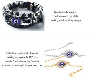 img 1 attached to 👁️ NBEADS 1 Box (Approximately 390 Pieces) Handcrafted Round Evil Eye Lampwork Beads - Ideal for Bracelets, Necklaces, and Jewelry Making. Evil Eye Spacer Beads for Enhanced SEO.