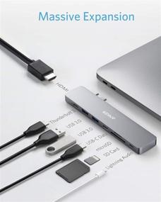 img 2 attached to 💻 Anker PowerExpand Direct 8-in-2 USB C Hub for MacBook with Thunderbolt 3, 4K HDMI, USB C/A Ports, SD/microSD Reader, Lightning Audio