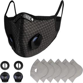 img 4 attached to 🎭 Breathable Washable Reusable Cloth Face Mask with Filters and Valves - Ideal for Outdoor Activities, Painting, Running - 1 Pack