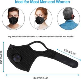 img 1 attached to 🎭 Breathable Washable Reusable Cloth Face Mask with Filters and Valves - Ideal for Outdoor Activities, Painting, Running - 1 Pack