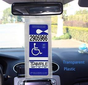 img 2 attached to Handicap Placard Protector Holder Disabled Hook Clear 11