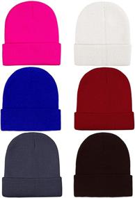 img 4 attached to 🧢 Cooraby Kid's Winter Beanies - Knitted Warm Cold-Weather Beanie Hats for Boys and Girls