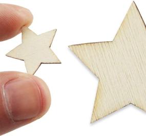 img 1 attached to 🌟 600 PCS Wooden Star Slices for Crafts, DIY Decoration, Photo Props, Party Crafts, and Card Making - 4 Different Sizes Included