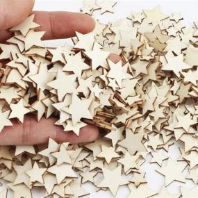 img 2 attached to 🌟 600 PCS Wooden Star Slices for Crafts, DIY Decoration, Photo Props, Party Crafts, and Card Making - 4 Different Sizes Included