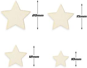 img 3 attached to 🌟 600 PCS Wooden Star Slices for Crafts, DIY Decoration, Photo Props, Party Crafts, and Card Making - 4 Different Sizes Included