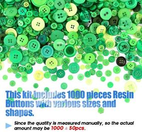 img 3 attached to 🎄 Glarks 1000-Piece Green Christmas Craft Resin Buttons - Perfect for Sewing, Scrapbooking & DIY Decorations!