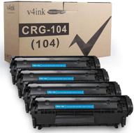 v4ink 4-pack compatible toner cartridge replacement for canon 104 crg-104 fx-9 fx-10 toner cartridge | works with canon imageclass d420 d450 d480 mf4150 mf4350d mf4270 mf4370dn mf4380dn printer logo