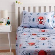 marvel spiderman spidey crawl bed 🕷️ sheet set by amazon basics: twin size logo