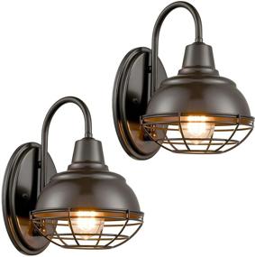 img 3 attached to 🏡 EUL Vintage Gooseneck Barn Light - Set of 2, Waterproof, Oil Rubbed Bronze, Indoor/Outdoor Wall Sconces